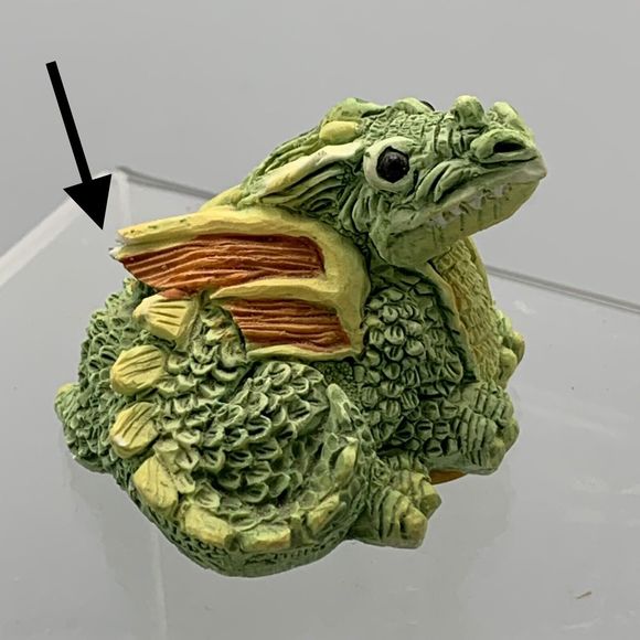 Vintage 1993 Stone Critter Littles Green Dragon SCL 003 Made in the USA Fantasy - Picture 12 of 14